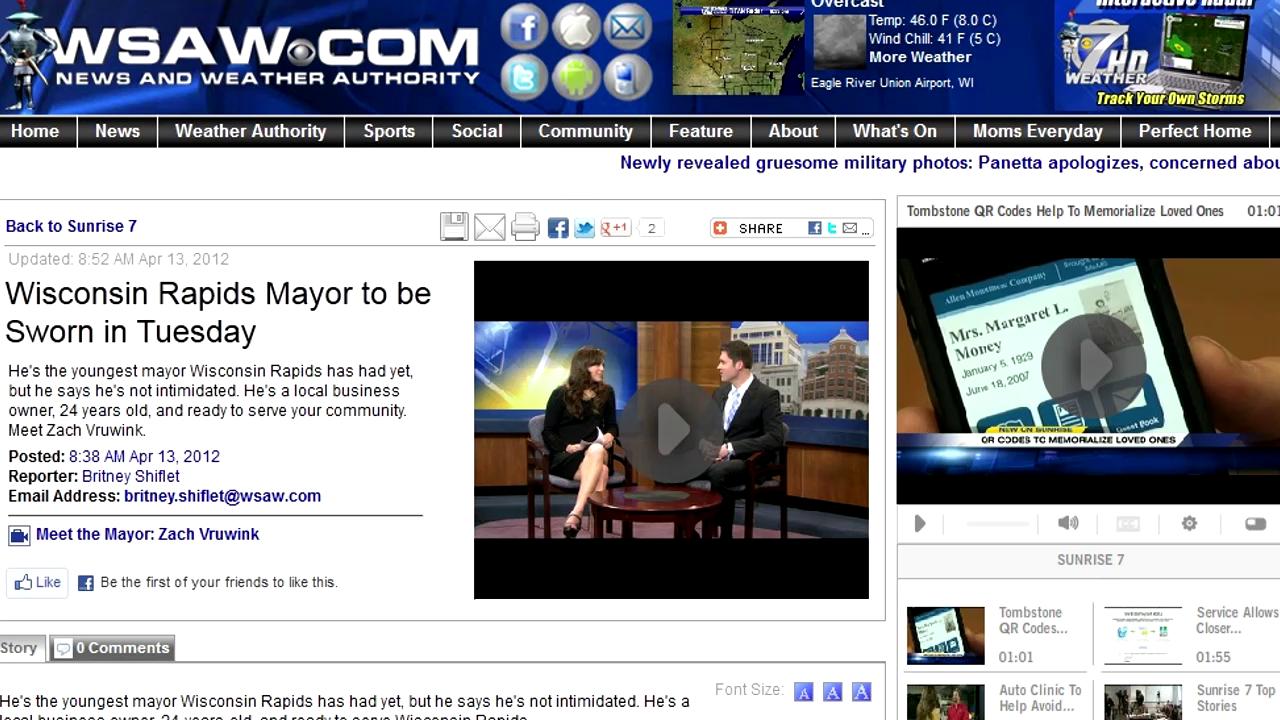 Day One With Zach – The Mayor of Wisconsin Rapids