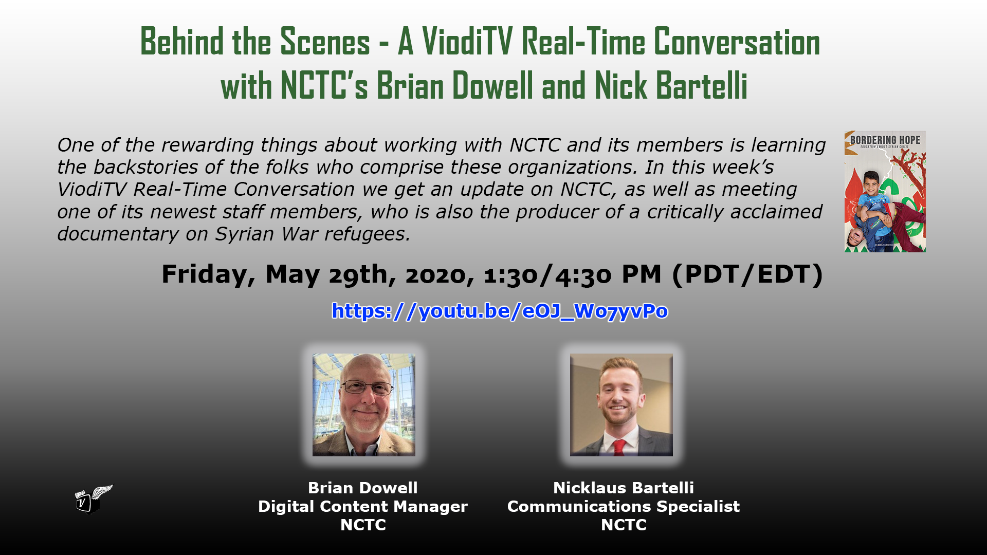 Behind the Scenes – NCTC Update & Bordering Hope